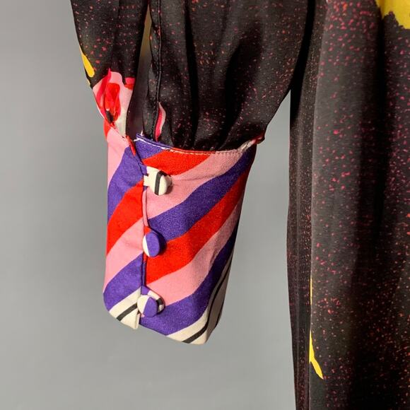 MSGM Size M Brown Multi Color Polyester Floral Bow A-Line Dress - Picture 5 of 11